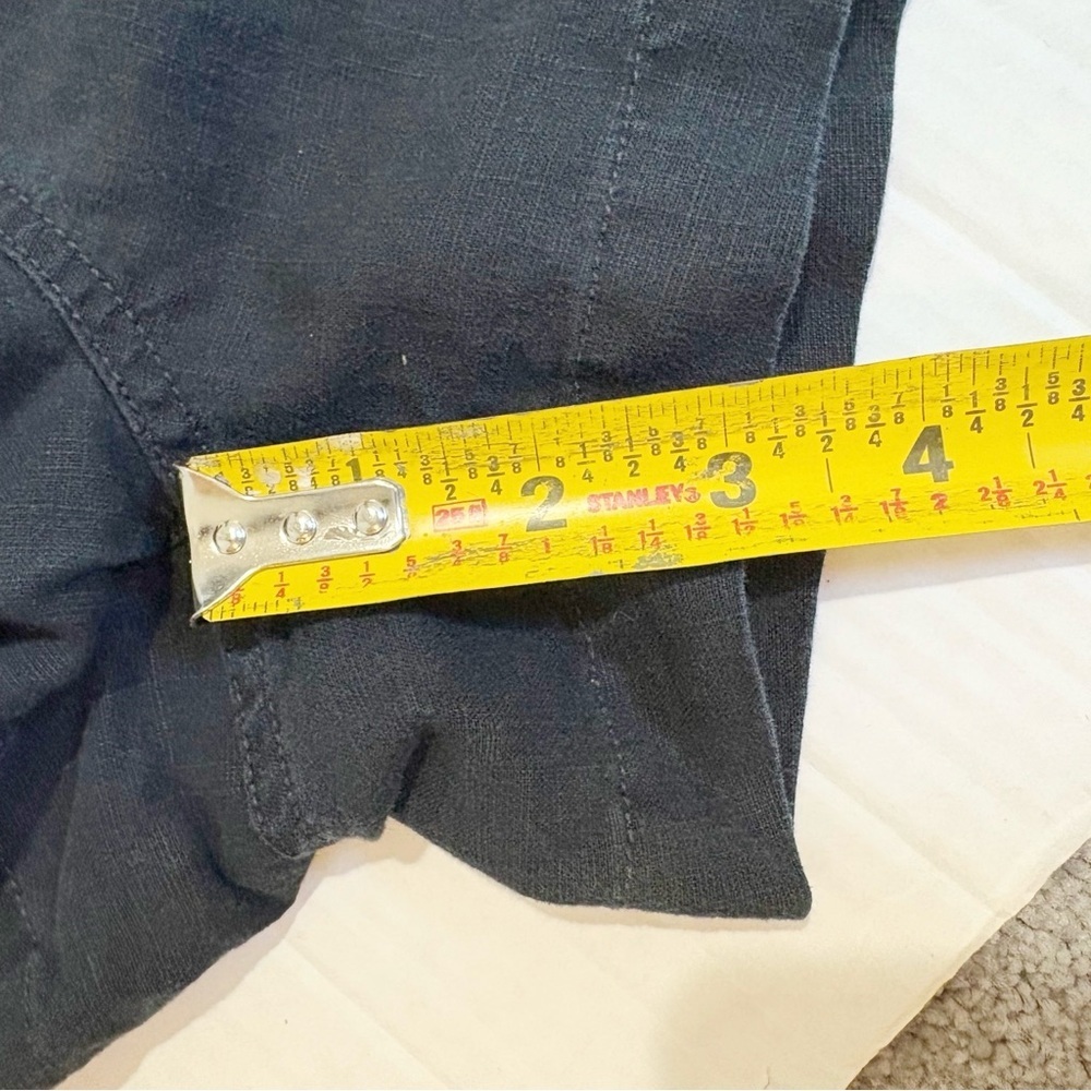 Madewell Linen-Blend Easy Pull-On Shorts Black Blue Size Small Style MD168 - Picture 13 of 13